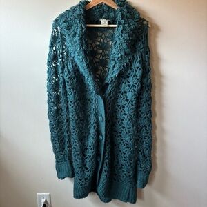 Kenzie Mohair Blend Crochet Cardigan